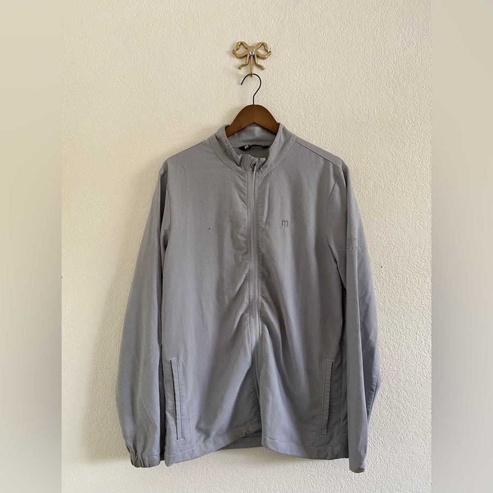 Travis Mathew Men's Size M Gray Full Zip Lightweight Performance Golf Jacket